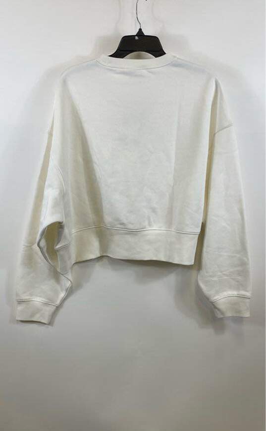 NWT Nike Womens White Long Sleeve Crew Neck Oversized Pullover Sweatshirt Sz XS image number 2
