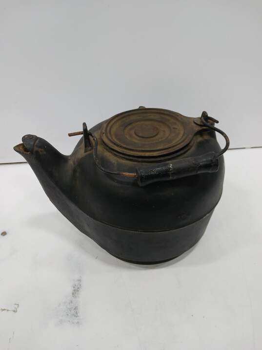 Vintage Cast Iron Tea Kettle image number 1
