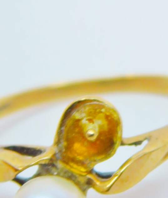 10K Yellow Gold Pearl Ring For Repair 1.7g image number 4