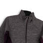 Womens Purple Mock Neck Long Sleeve 1/4 Zip Pullover T-Shirt Size Medium image number 3