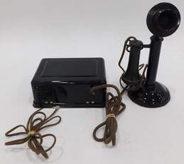 Antique Western Electric American Tel & Tel Co. Candlestick Telephone 337 w/ Ringer Box