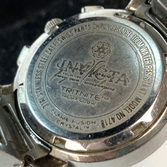 Designer Invicta 4718 Silver-Tone Chronograph Quartz Analog Wristwatch 94g image number 4