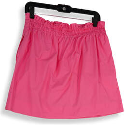 Womens Pink Elastic Waist Pleated Front Pockets Pull-On Mini Skirt Size 10 alternative image