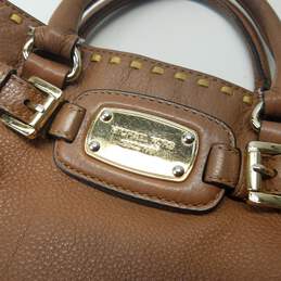 Michael Kors Hamilton Brown Leather Studded Small Shoulder Satchel Bag alternative image
