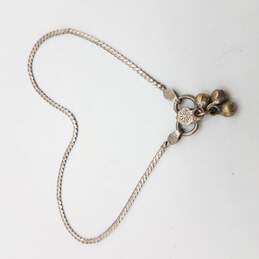 925 Silver Brass Accent Serpentine Chain Anklet 10½in