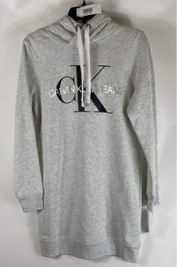 Calvin Klein Jeans Gray Casual Hoodie Dress - Size X Small