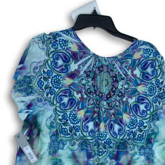 NWT APT. 9 Womens Multicolor Batik Print V-Neck Short Sleeve Shift Dress Size 3X image number 4
