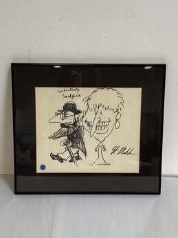 Lord and Lady Snidglass Caricature Drawing Drawing Signed. Matted & Framed