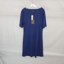 Tommy Bahama Blue Short Sleeve Midi Sheath Dress WM Size M NWT