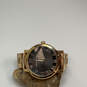 Designer Michael Kors MK-3585 Gold-Tone Round Black Dial Analog Wristwatch image number 1