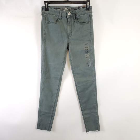 American Eagle Women Green Jeggings XS NWT image number 1