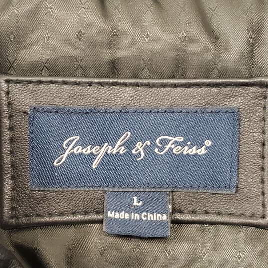 Joseph & Feiss Men Black Leather Jacket L image number 3