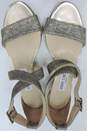 Jimmy Choo Chiara Light Bronze Glitter Demi-Wedge Sandals Sz 36 W/COA image number 4