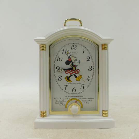 Disney Minnie Mouse Musical Alarm Mantle Seiko Clock 6 Songs image number 1