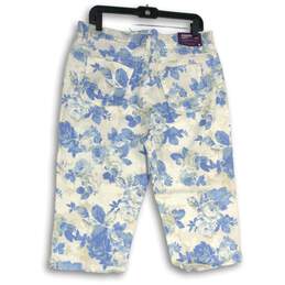 NWT Womens Blue White Floral Stretch Amanda Classic Fit Capri Jeans Size 16P alternative image