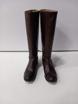 Frye Women's 3476431-DBN Brown Leather Melissa Riding Boots Size 7B