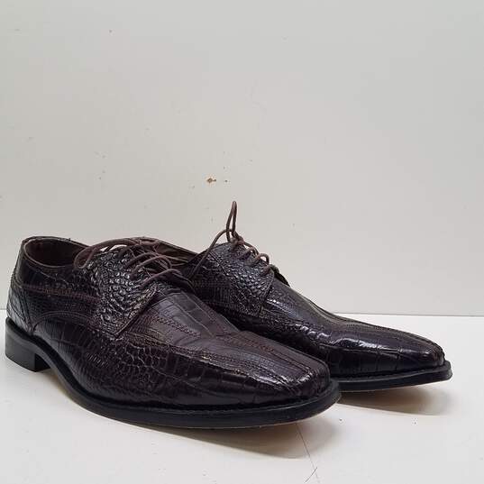 Stacy Adams Leather Croc Embossed Oxford  Shoes Men's Size 9.5 image number 3