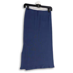 NWT Womens Blue Flat Front Side Slit Pull On Straight & Pencil Skirt Size S alternative image