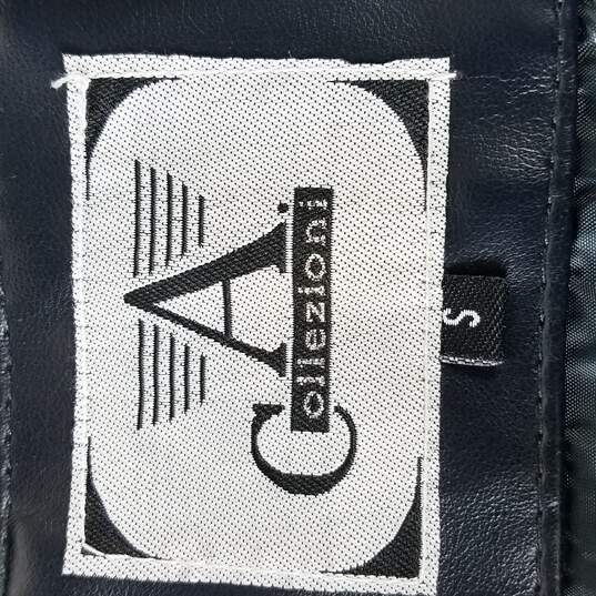 A Collezioni Men Black Faux Leather Jacket S image number 3