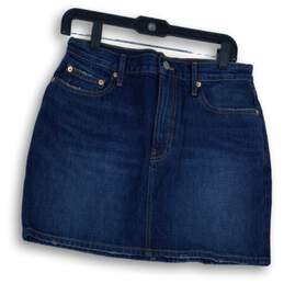 GAP Womens Blue 5-Pocket Design Flat Front Mini Skirt Size 29