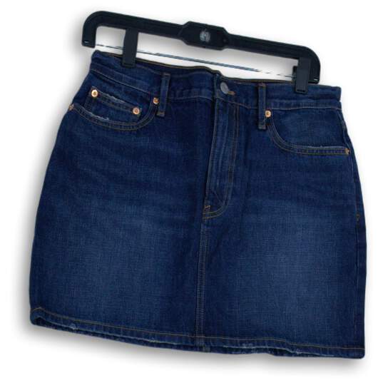 GAP Womens Blue 5-Pocket Design Flat Front Mini Skirt Size 29 image number 1