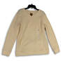 NWT Mens Tan Knitted Long Sleeve Crew Neck Pullover Sweater Size Large image number 1