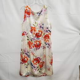 Pendleton WM's 100% Silk Ivory Floral Print Sleeveless Dress 14