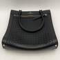 Kate Spade Womens Black Leather Double Strap Bottom Stud Zipper Tote Handbag image number 1