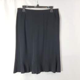 Misook Women Black Midi Ruffled Skirt sz L