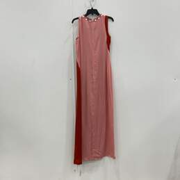 Womens Orange Pink Embellished Sleeveless Back Zip Long Maxi Dress Size 4 alternative image
