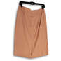 NWT Womens Brown Flat Front Back Zip Straight & Pencil Skirt Size Large image number 1