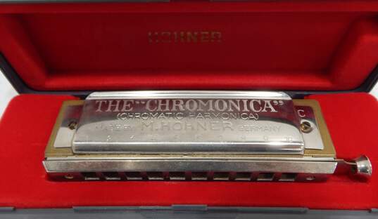 VNTG Hohner Brand Chromonica 260 Model Key of C Harmonica w/ Hard Case image number 1