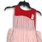 NWT Womens Pink Red Color Block Sleeveless Keyhole Back Mini Dress Size M image number 3