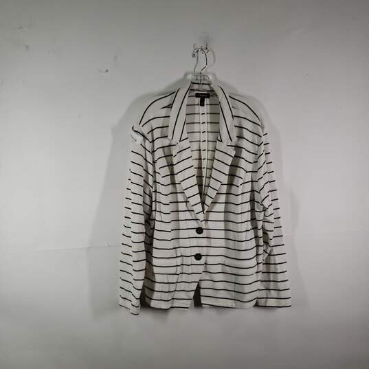 Womens Striped Notch Lapel Long Sleeve Single Breasted Blazer Size 4 image number 1