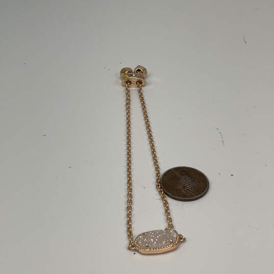Designer Kendra Scott Gold-Tone Crystal Cut Stone Link Chain Bracelet image number 3