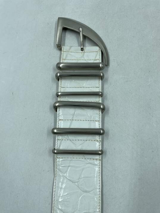 Authentic Gianni Versace White Croc Effect Belt W 32 image number 2