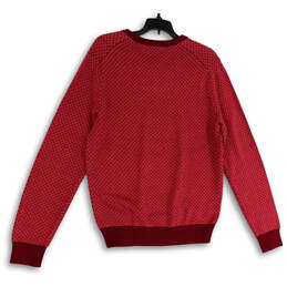 NWT Mens Pink Tight-Knit Geometric Long Sleeve V-Neck Pullover Sweater Sz M alternative image