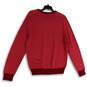 NWT Mens Pink Tight-Knit Geometric Long Sleeve V-Neck Pullover Sweater Sz M image number 2