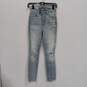GOOD AMERICAN WAIST-NIPPING SKINNY HIGH RISE DISTRESSED GOOD WAIST LIGHT WASH JEANS SIZE 0x29 NWT image number 1