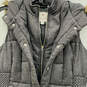 Womens Gray Pockets Faux Fur Hooded Full-Zip Puffer Vest Size Medium image number 3