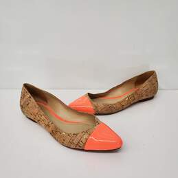 Kate Spade New York Elina Ballet Gold Cork & Pink Flats Size 9.5 alternative image
