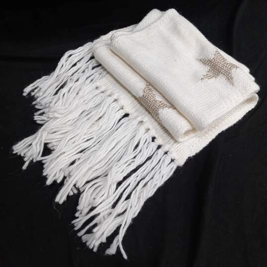 Coach Women's White Scarf w/Gold Stars image number 2