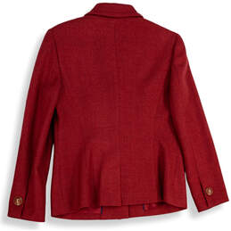 NWT Womens Red Notch Lapel Flap Pocket Long Sleeve Three Button Blazer Sz 8 alternative image