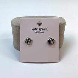 Designer Kate Spade New York Silver-Tone Everyday Glitter Enamel Stud Earrings