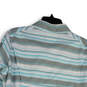 Womens Blue Striped Omni-Shade Sun Protection Pockets Button-Up Shirt Sz L image number 4