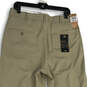 NWT Mens Tan Pleated Slash Pocket Smart Fiber Dress Pants Size 34W 30L image number 4