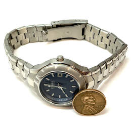 Designer Fossil PR-1690 Silver-Tone Strap Round Blue Dial Analog Wristwatch alternative image
