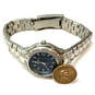 Designer Fossil PR-1690 Silver-Tone Strap Round Blue Dial Analog Wristwatch image number 2