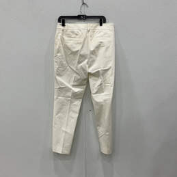 Womens White Flat Front Slash Pocket Skinny Leg Dress Pants Size 12 alternative image