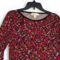 Womens Red Pink Floral Bell Sleeve Woodland Flounce A-Line Dress Size M image number 4